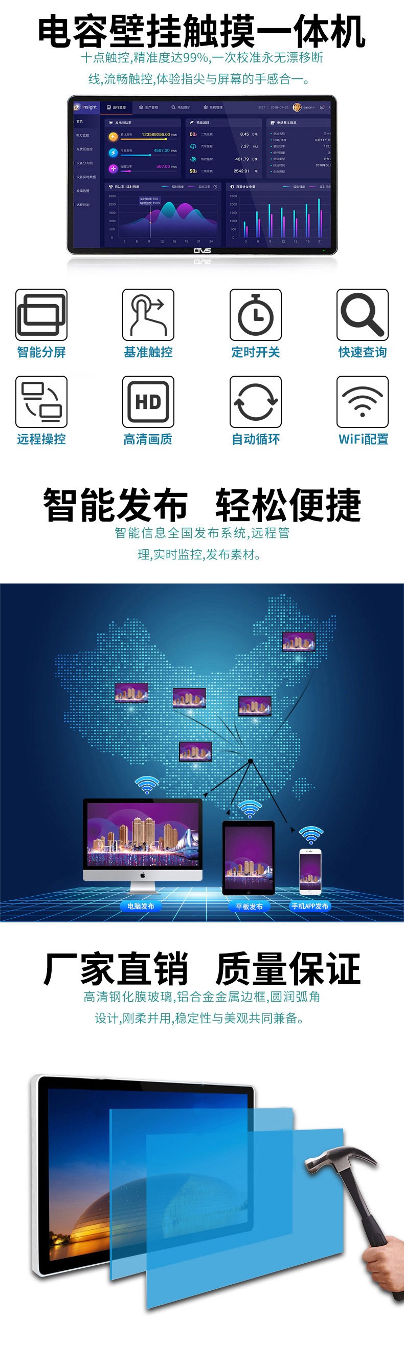 壁掛式23.6寸電容觸摸一體機PC版詳情圖